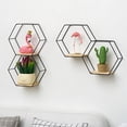 thumbnail image 3 of Shifsh Iron Storage Holder Wall-mounted Multifunctional Nordic Style Geometric Firm Hexagonal Shelf for Home Shifsh 217.82g Black M, 3 of 6