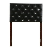 Home Bedroom Furniture Super Nova 2 Black Tufted Full Headboard