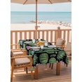 thumbnail image 2 of Outdoor Tablecloth with Umbrella Hole for Patio/Picnic/Party/Camping, Cactus Summer Waterproof Table Cloth Rectangle Table Cover Washable, Watercolor Tropical Botanical Black (60"x 84"), 2 of 8