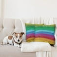 thumbnail image 4 of Ambesonne Rainbow Throw Pillow Cover 2 Pack, Colorful Wood Stripes, 16", Multicolor, 4 of 5