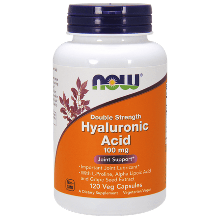 Best NOW Hyaluronic Acid 100 mg 2X Plus Vegetable Capsules, 120 Ct deal