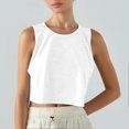 thumbnail image 2 of JULMCOMO Tank Tops for Women Crew Neck Workout Athletic Summer Cropped Tank Tops Sleeveless Breathable Gym Yoga Shirts White One Size, 2 of 5