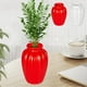 thumbnail image 1 of Jarrón de plástico para flores secas - Decoración cerámica estilo cerámica de 9,45 pulgadas, centro de mesa rojo o blanco para salón y comedor, 1 of 6