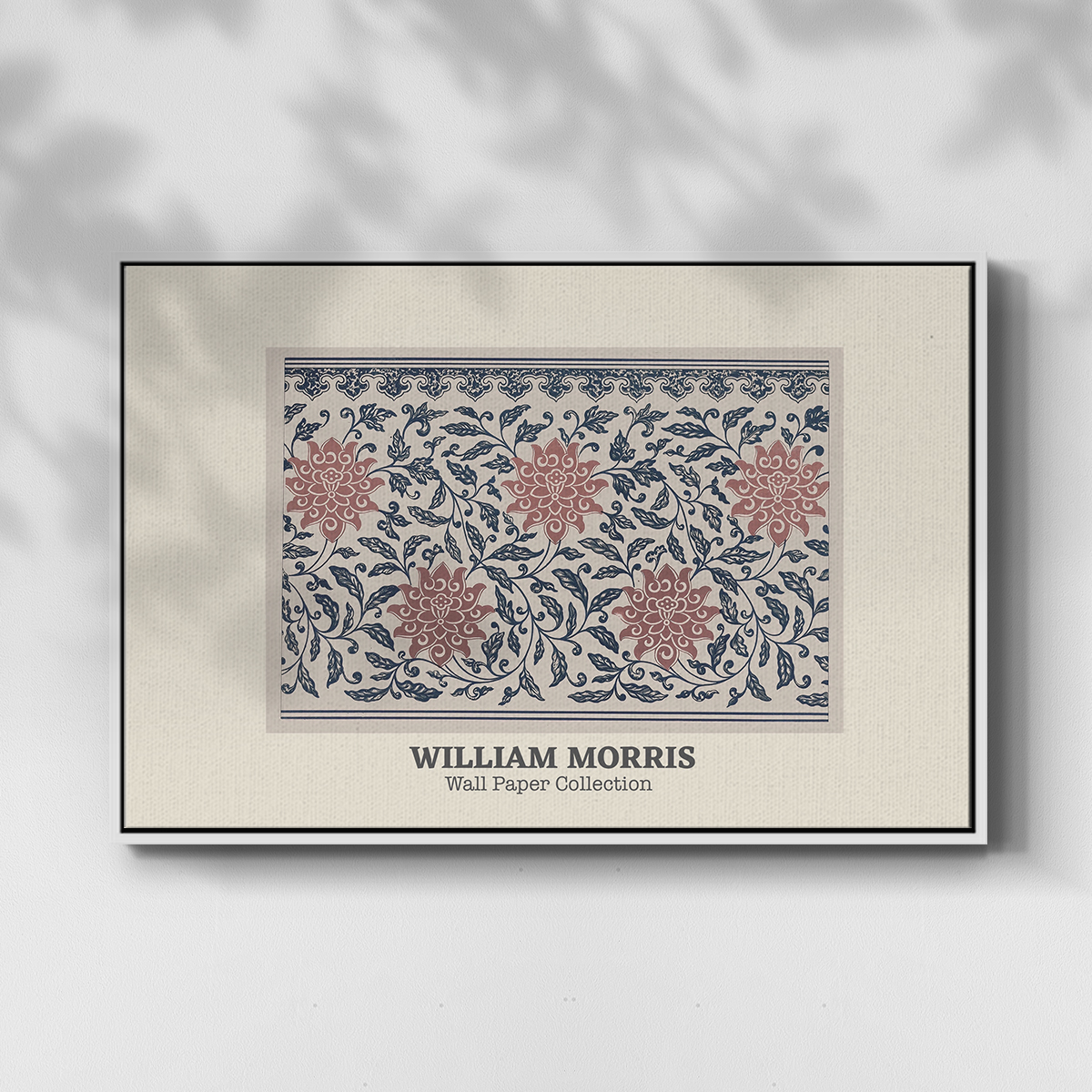 Vintage Abstract Print-XLIV Framed in White Wood Gallery Wrapped Canvas 27 in. x 41 in.