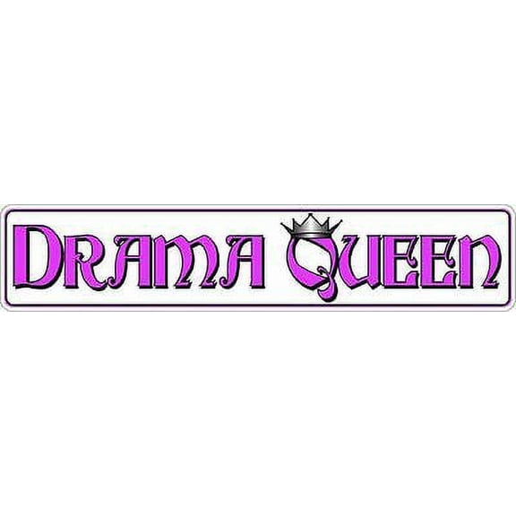 DRAMA QUEEN METAL STREET SIGN 24" X 5" CROWN PINK GIRL CONFESSIONS OF A TEENAGE