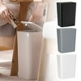 thumbnail image 4 of Small Covered Trash Can 10 Liter Plastic Trash Can with Pop-up Lid Suitable for Bathrooms Bedrooms Offices Kitchens, Office Square Flip Top Press Trash Can for Narrow Spaces, White, 4 of 5