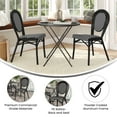 thumbnail image 4 of Emma + Oliver Set of Two Indoor/Outdoor Stacking Thonet Bistro Style Chairs with Black & White PE Rattan Seat and Black Finished Metal Frame, 4 of 14