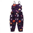 thumbnail image 5 of Gibobby Mono Bombachos con correa de mono de calabaza de Halloween de dibujos animados para niños y niñas pequeñas(Morado， 1-2 Años), 5 of 5