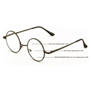 Progressive No Line Multifocus Round Metal Reading Glasses – Tri-Focal Reader for Clear Vision at Multiple Distances 7025 +1.00
