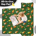 thumbnail image 4 of Football and Basketball Green Pattern Teens Toddler Nap Mat with Pillow, Sleeping Mat Bag for Preschool Daycare 50"x20", 4 of 6