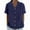 501_Dark Blue, variant on Jxximdong Button Down Shirts for Women, Women's Cotton and Linen Summer Casual Collar Short Sleeved Blouse, Blue Women's Blouses