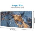thumbnail image 2 of Blue Gold Marble Gaming Mouse Pad XL Extended Large Mousepad with Nonslip Rubber Base Stitched Edges Laptop Computer Keyboard Desk Mat for Office Home Gamer, 2 of 6