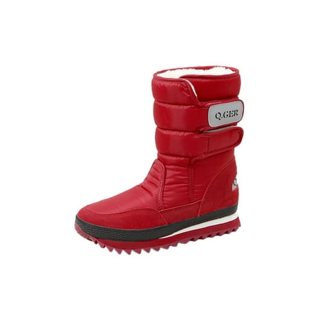 

Kesitin Womens Breathable Warm Winter Shoes Cold Weather Snow Boots Comfort Mid Calf Boot Wine Red 7