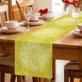 thumbnail image 5 of Boho Flowers Table Runner - 120 Inch Long Yellow Floral Vintage Bohemian Watercolor Cotton and Linen Blended Dress Scarves Farmhouse Table Runner for Kitchen Dining, Coffee Table, 13" x 120", 5 of 8