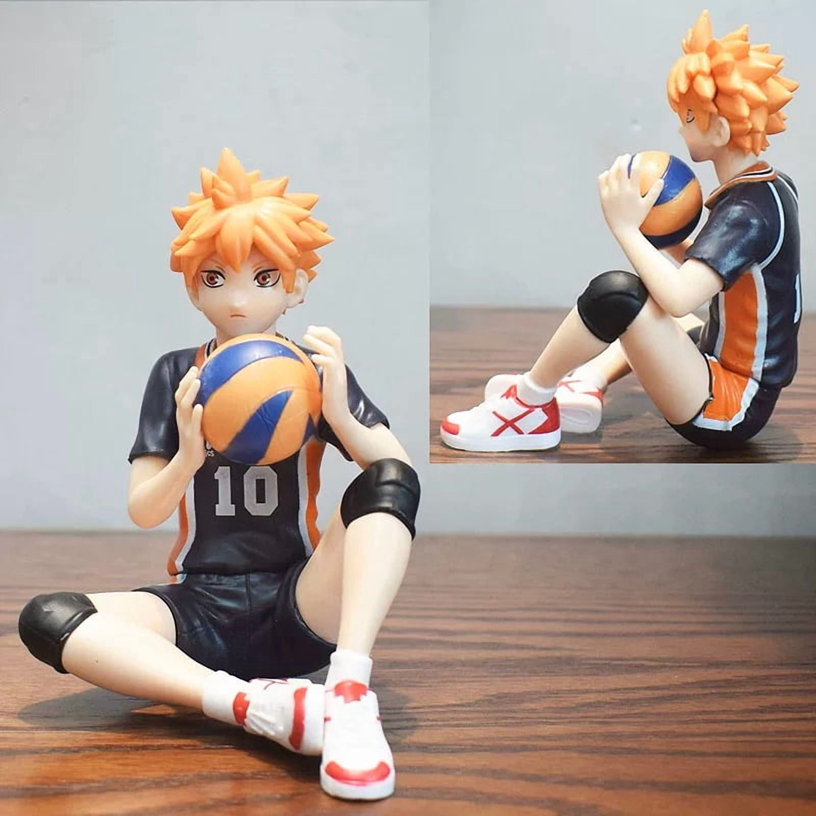 Newly Hinata Shoyo Figure Kageyama Tobio Figure Sitting Anime Figures 18cm/7.1inch Handmade PVC Game Character Model Decoration Craft Gift (c)