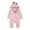 Pink, variant on Fesfesfes Newborn Neutral Baby Bodysuit Spring And Clothes Cute Cartoon Zipper Comfortable Hooded Rompers Under 10$