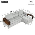 thumbnail image 2 of Euroco 87.4" Sectional Sofa Upholstered Sofa Couch with Reversible Armrests for Living Room, Gray, 2 of 8