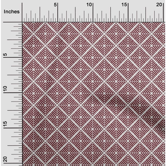 oneOone Cotton Silk Red Fabric Diamond Geometric Sewing Fabric By The Yard Printed Diy Clothing Sewing Supplies 42 Inch Wide