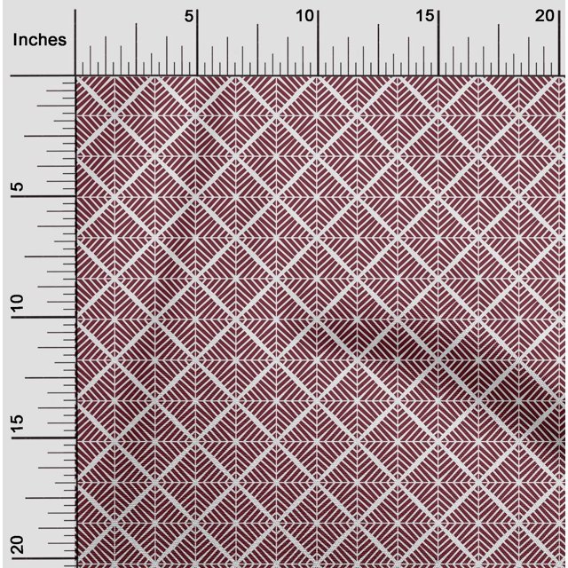 oneOone Cotton Jersey Red Fabric Diamond Geometric Craft Projects Decor Fabric Printed By The Yard 58 Inch Wide