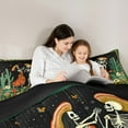 thumbnail image 5 of jejeloiu Colorful Rustic Flower Bedding Comforter Set,Funny Halloween Skull Twin Comforter Sets,Gothic Skeleton Bedding Set For Children,Super Cozy Room Decor Reversible,2pcs, 5 of 8