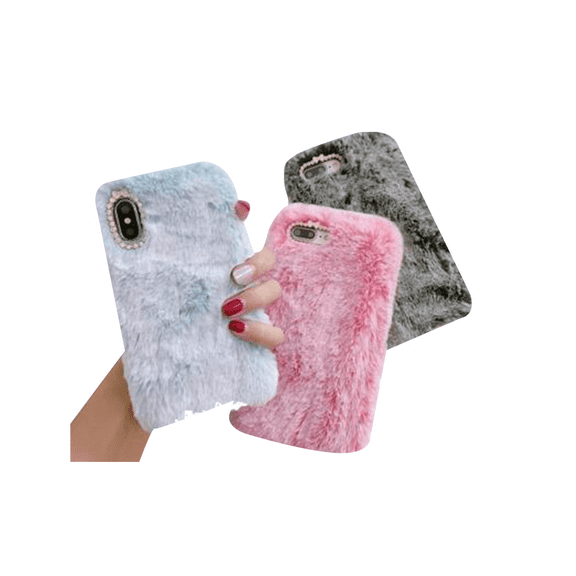 iPhone 12 Pro Max Plush Cover Case For Women iPhone 12 Pro Max Case With A Special Gift Anti-Theft Device To Track Your Lost Items. (Pink is available)