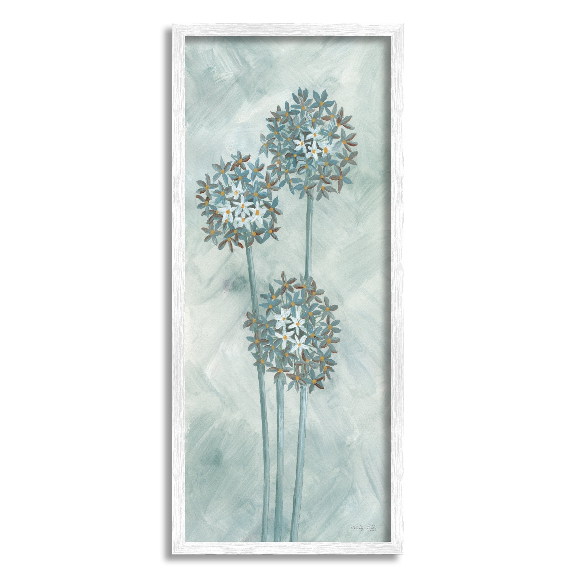 Stupell Industries Three Dandelion Sprigs Casual Floral Petals Illustration Painting White Framed Art Print Wall Art, Design by Cindy Jacobs