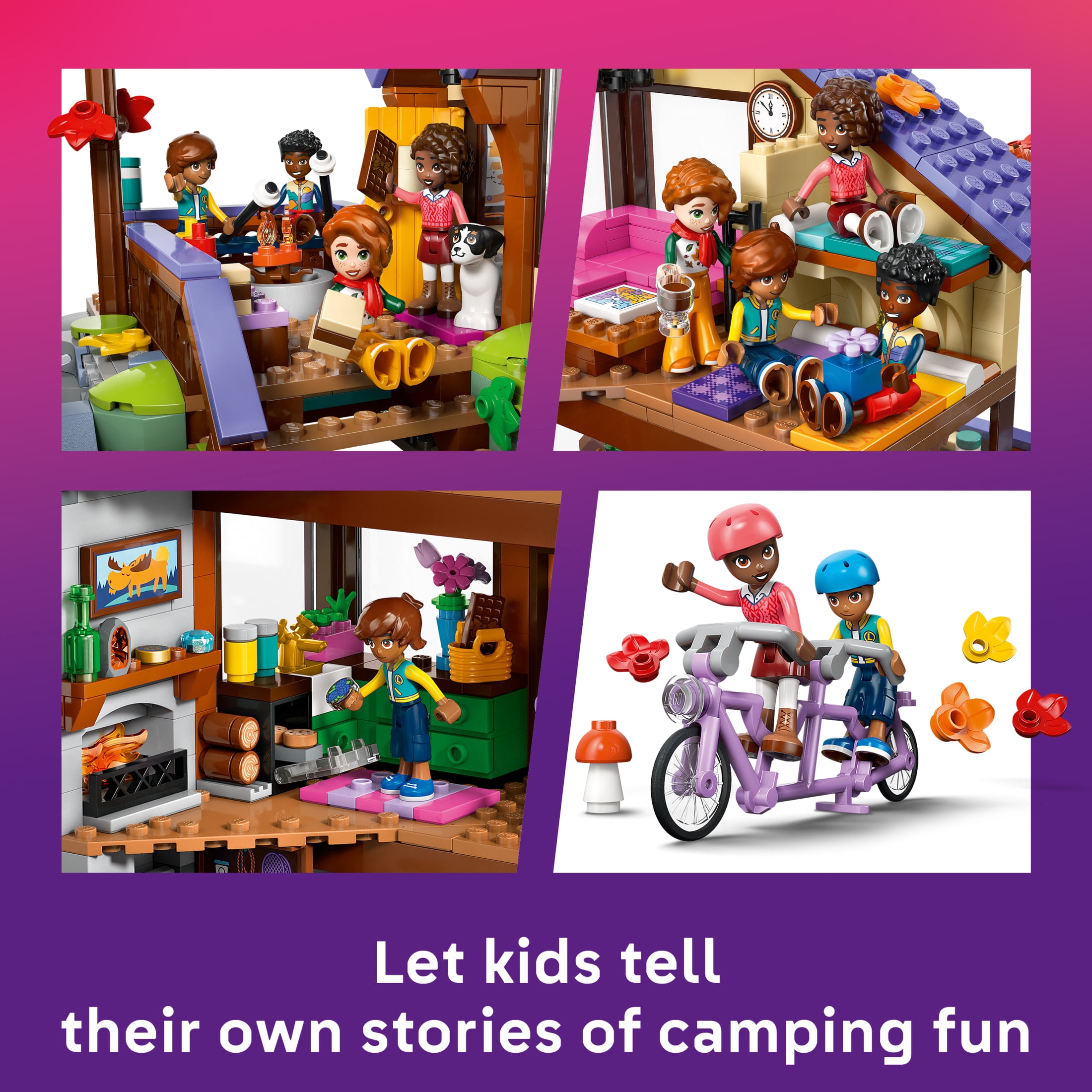 LEGO Friends Cozy Fall Forest Cabin - Building Toy for Girls & Boys, Ages 9+ - Dollhouse Playset with 4 Minidolls - Gift for Birthdays - 42705