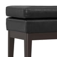 thumbnail image 3 of Carlson 27 inch Wide Mid Century Small Ottoman Bench in Distressed Black Vegan Faux Leather, 3 of 11