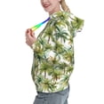 thumbnail image 2 of Lsque Green Hawaii Palms Pattern Casual Women's Hoodie,Hooded Sweatshirt with Kangaroo Pocket,Pullover Hoodie with Eye-catching Drawstrings-Small, 2 of 7