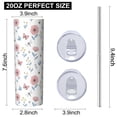 thumbnail image 3 of Pioneer Flower Floral Print Pattern 20oz Skinny Tumbler with Straw & Lid, Double Wall Vacuum Insulated Cup, Leak-Proof, Cup Holder Friendly, Hot 6H Cold 12H, 3 of 6