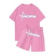 thumbnail image 1 of Conjunto de jogging informal para niños combinado con pantalones cortos de manga corta Conjunto de dos piezas Rosa 120, 1 of 3