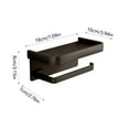 thumbnail image 3 of Toilet Paper Holder with Shelf - Aluminum Alloy Toilet Paper Holder Wall Mount Toilet Roll Holder - Self Adhesive Wall Mount Toilet Paper Roll Holder, for Bathroom, Washroom, Kitchen, RV(Black), 3 of 6