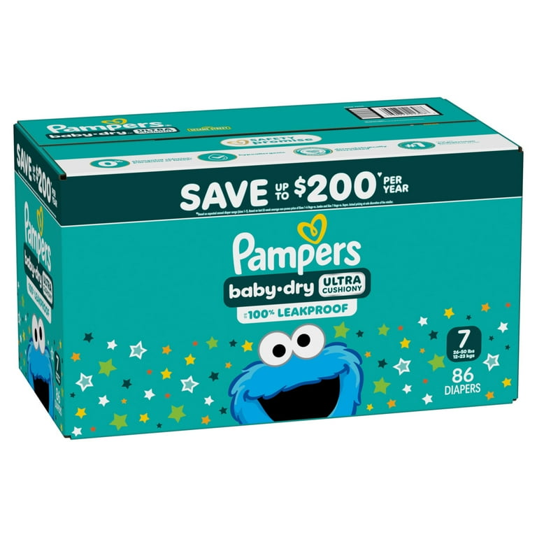 Pampers Baby Dry Baby Diapers,Size 7, 86 Count (Select for More