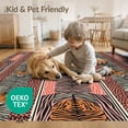 thumbnail image 4 of ODIKA Pink Wildlife Cheetah Motif Paneled Tiger Zebra Leopard Print for Dining Room, Under Table, Office, Non-Slip Chair-Friendly Floor, 4 of 7