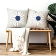 thumbnail image 5 of Summer Daisy Pillow Covers 16x16 Inch Blue Gray Throw Pillow Cases Seasonal Floral Pillowcase Flower Linen Outdoor Cushion Covers Home Decorations for Bed Sofa Couch Set of 2, 5 of 6