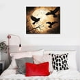 thumbnail image 5 of Crow Canvas Wall Art Gothic Black Bird on Branch Painting Pictures Spooky Forest Full Moon Artwork, 5 of 6