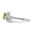 thumbnail image 3 of Primal Gold 14 Karat White Gold 6x4mm Oval Peridot and AA Diamond Ring, 3 of 6