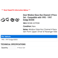 thumbnail image 2 of Door Window Glass Run Channel 4 Piece Set - Compatible with 1995 - 1997 Dodge B3500 1996, 2 of 2
