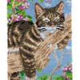 thumbnail image 1 of Rug Making Latch Hooking Kit | Sleeping Cat (58x85cm blank canvas), 1 of 9