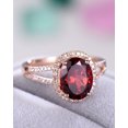 thumbnail image 6 of HeartsAndYou 4ct Natural Red Garnet Split Shank Halo Engagement Ring 100% 14k SOLID Rose Gold, 6 of 9