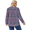 thumbnail image 2 of Fantaslook Plus Size Womens Blouses Long Sleeve Floral Tunic Tops Henley Neck Flowy Fall Shirts, 2 of 8