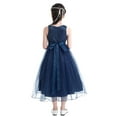 thumbnail image 2 of iiniim Girls Glitter Sequined Lace Tea Length Wedding Bridesmaid Party Flower Dress 2-12 Navy Blue 12, 2 of 7