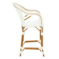 thumbnail image 4 of SAFAVIEH California Outdoor Patio Counter Stool w/ Arm, White, 4 of 11