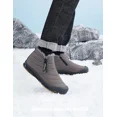 thumbnail image 3 of Botas de nieve para hombre, zapatos cálidos de piel de gran tamaño para invierno, botines largos de felpa, zapatillas informales para exteriores Unisex, botas antideslizantes duraderas, 3 of 5