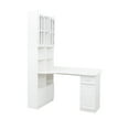 thumbnail image 6 of L Shaped Computer Desk, L Shape Table with Drawers Bookshelf, Gaming Desk Corner Desk Home Office Desk Table for Work Study Writing Gaming, White, 6 of 7