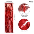 thumbnail image 2 of Unique Bargains 4 Pack 29x108 Inch Red Metallic Foil Fringe Tinsel Table Skirts for Rectangle Tables for Party Decoration, 2 of 4