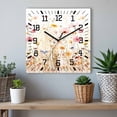 thumbnail image 6 of Colorful Wildflower Wooden Wall Clock Silent Non Ticking, Botanical Vintage Floral Country Retro Square Wall Clocks Battery Operated, Decor Clock for Home Office, Living Room, Kitchen, 10 Inch, 6 of 9