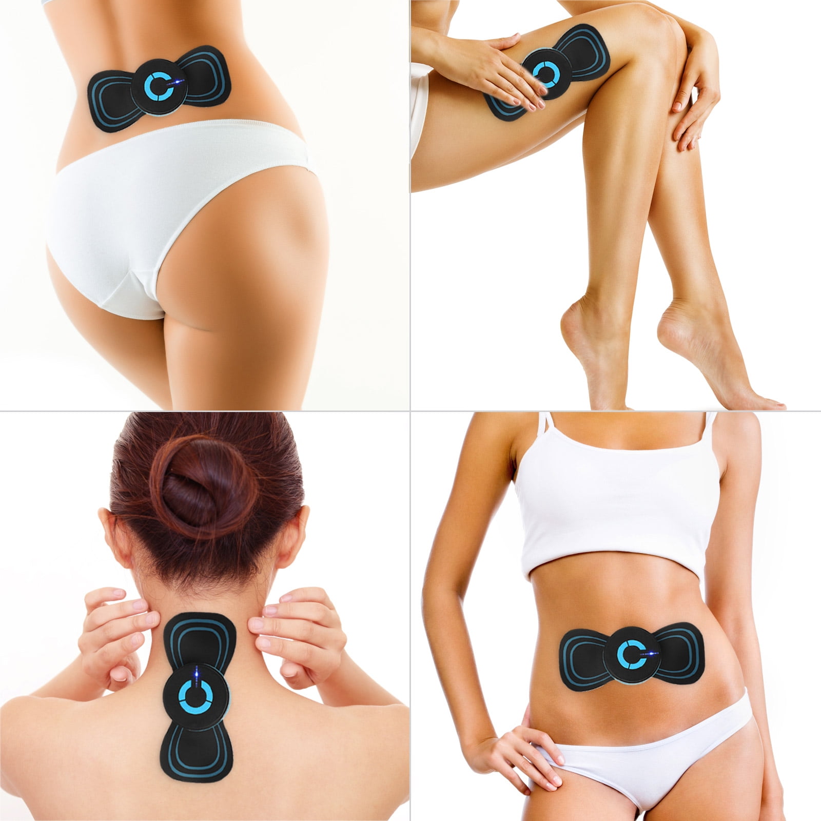 Men Women Electric Massager for Whole Body Cervical Massage Patch- Black  Blue