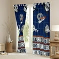 thumbnail image 3 of Feelyou Soccer Football Kids Black Out Curtains, Eat Sports Sleep Curtains Pack of 2 (42x63 Each), Navy Square Buffalo Bedroom Curtains, Living Room Curtains Decor, 3 of 6