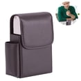 thumbnail image 2 of Caja de cigarrillos deslizante de cuero PU, caja de cigarrillos de acero inoxidable con soporte para encendedor y presilla para cinturón para hombres y mujeres, Unisex Xemadio 222698-2, 2 of 9